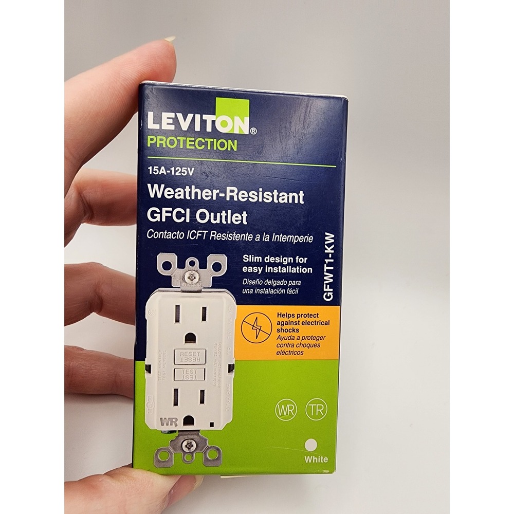Leviton GFCI Outlet 15A 125V White New Weather Tamper Resistant
